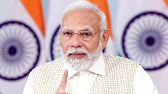 At the Shree Swaminarayan Mandir in Vadtal, Gujarat, Prime Minister Narendra Modi