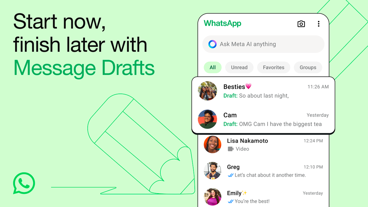 WhatsApp introduces Message Drafts to save incomplete chat conversations